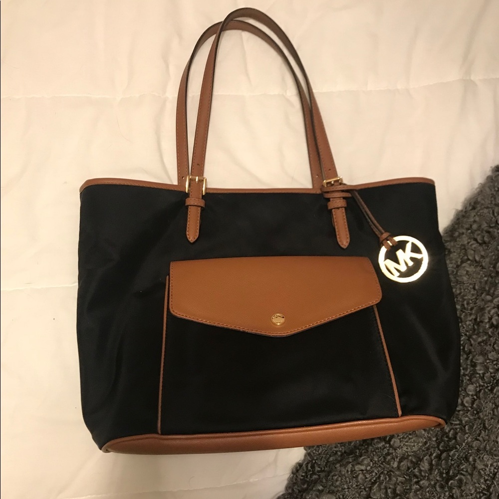 Michael Kors Brown and Black Jet Set Tote